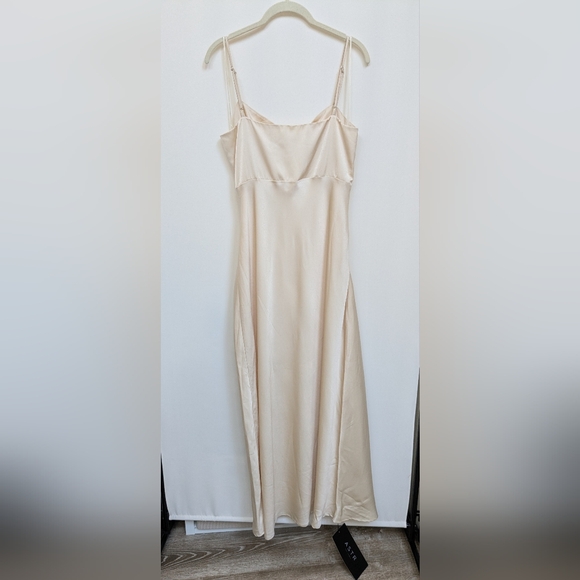 NWT ASTR The Label Cream Satin Formal Slip Dress Midi To Maxi Length Size XL - Picture 14 of 16